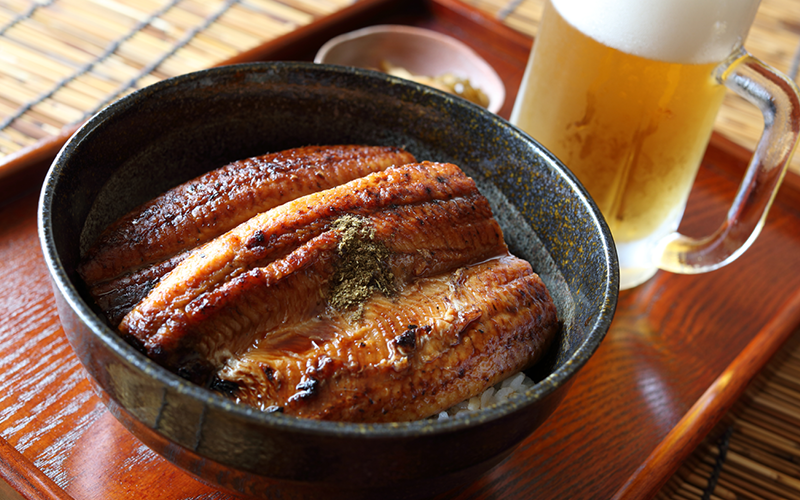 うなぎとビール